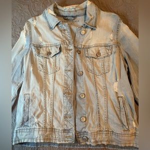Aeropostale Light Wash Jean Jacket with Rips